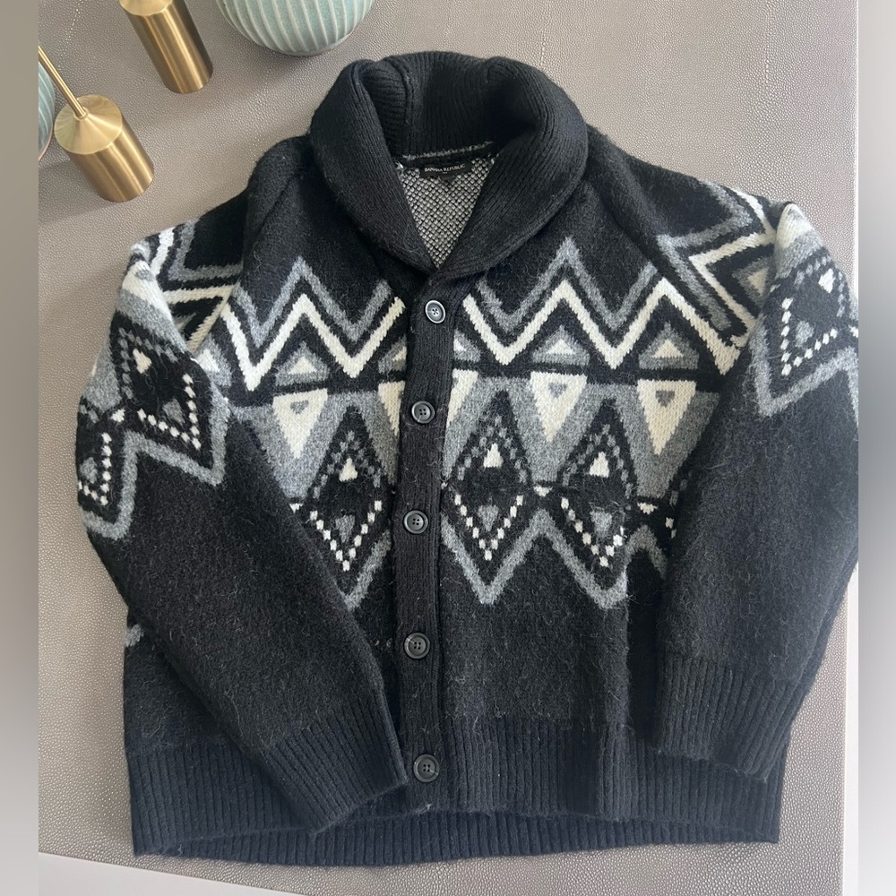 Banana Republic FAIR ISLE SHAWL CARDIGAN Men's XL Sweater